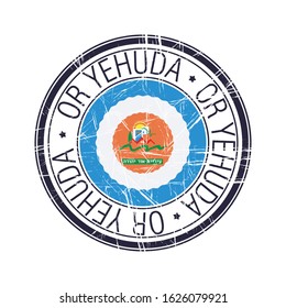 City of Or Yehuda, Israel postal rubber stamp, vector object over white background