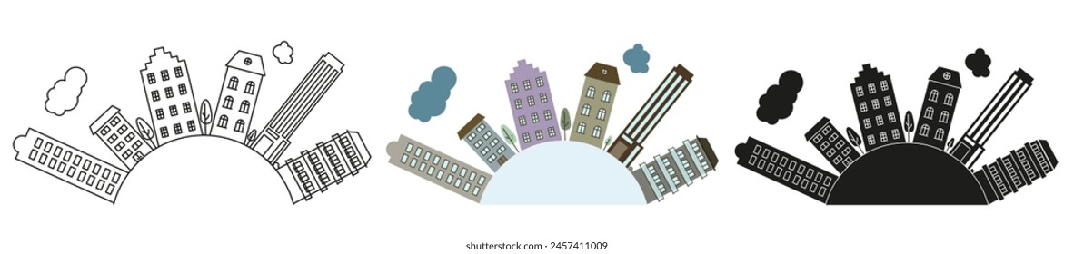 The city is your country. City silhouette. Urban landscape. City background. EPS 10.