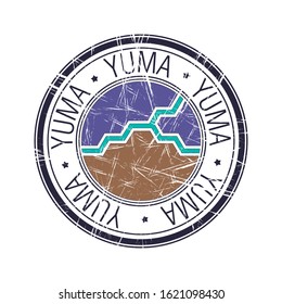City of Yuma, Arizona postal rubber stamp, vector object over white background
