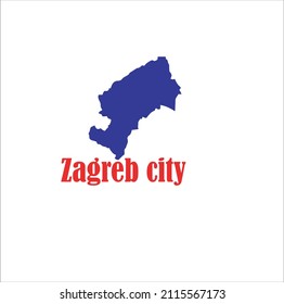 City Zagreb Map On White Background