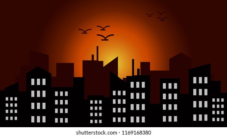 Cityblack skyline.Vector illustrations