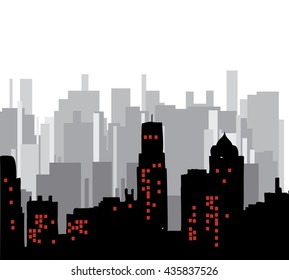 The city.Building vector color.Skyscrapers in a major city.City design.