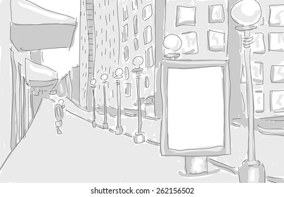 citylight in the city draw graphic design. vector illustration.