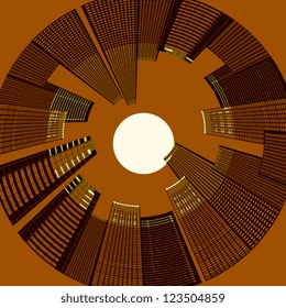 citys building in round shape