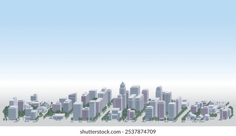 Cityscape 3D illustration. Vector illustration of buildings. Vector illustration of buildings.