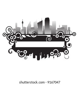 Cityscape, abstract frame, with place for your text