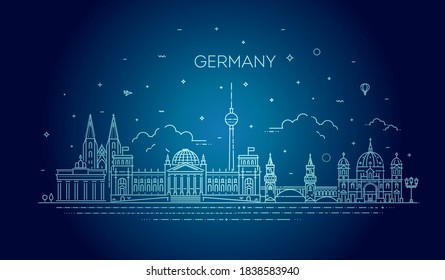 Cityscape with all famous buildings.