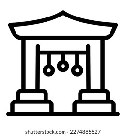 Cityscape arch icon outline vector. City kyoto. Ancient map