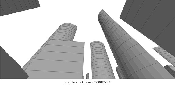 Cityscape. Architectural drawing vector design 