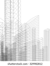 Cityscape. Architectural drawing vector design 