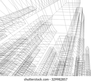 Cityscape. Architectural drawing vector design 