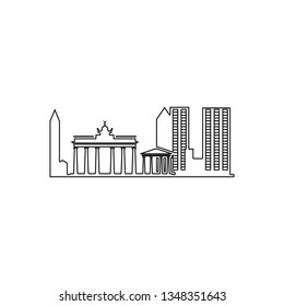 cityscape of Athens icon. Element of Cityscape for mobile concept and web apps icon. Outline, thin line icon for website design and development, app development