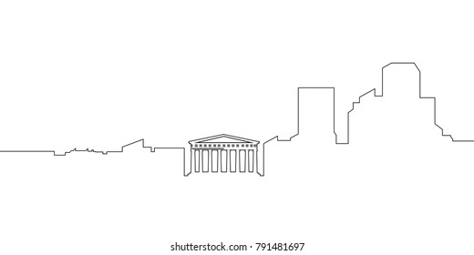Cityscape of Athens on a white background, Vector illustration