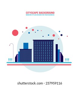 Cityscape background Architecture Modern flat design style