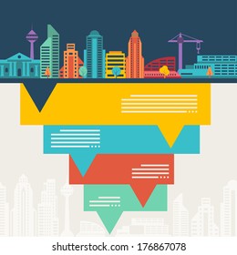 Cityscape background with buildings.
