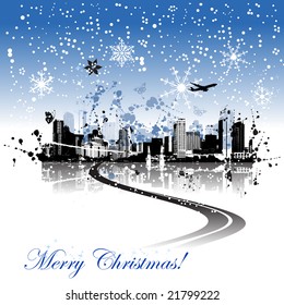 Cityscape background christmas for your design