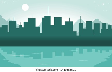 Cityscape background flat design illustration