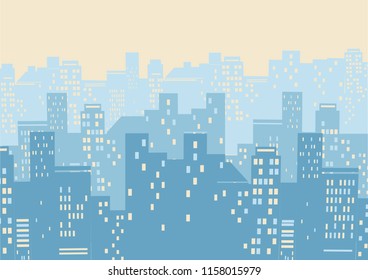 Cityscape background illustration.Vector flat illustration of modern city