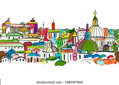Cityscape background, seamless pattern for your design