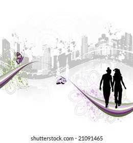 Cityscape background, urban art