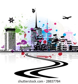 Cityscape background, urban art