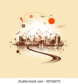 Cityscape background, urban art