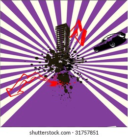 Cityscape background, urban art vector illustration