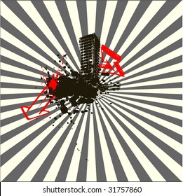 Cityscape background, urban art vector illustration