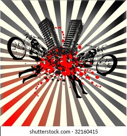 Cityscape background, urban art vector illustration