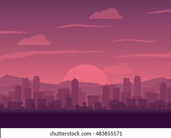 Cityscape background. Vector illustration