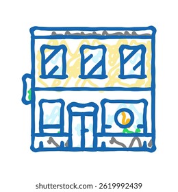 cityscape bank building doodle icon esboço vetor. cityscape bank building sign. ilustração de símbolo isolado