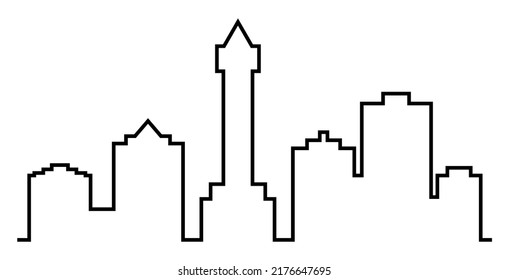 Cityscape, black silhouette, vector conceptual icon