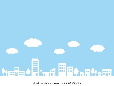 Cityscape and blue sky background, vector illustration