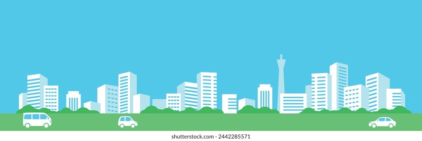 Cityscape and blue sky scenery