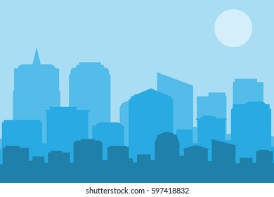 Cityscape Blue Sky Vector Illustration Stock Vector (Royalty Free ...