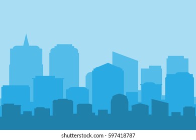 Cityscape Blue Sky Vector Illustration Stock Vector (Royalty Free ...