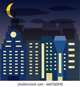 cityscape with buildig in the night