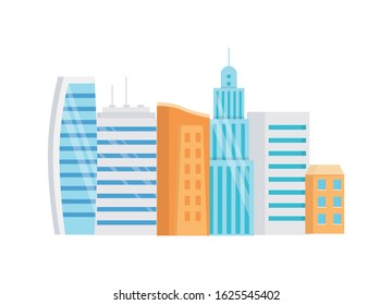 cityscape building architecture urban concept on white background vector illustration