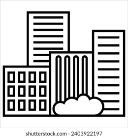 Cityscape, Building icon, landmark sign vector illustration 