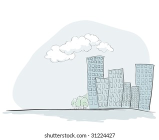 cityscape building outside life panorama scene city sky cityscape view cloud urban business architecture tower clouds town art construction deal contract caricature marketing employment partnership sc