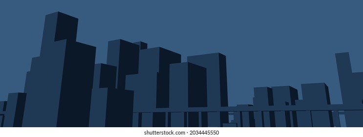 Cityscape, Building Perspective, Modern Building In The City Skyline, City Silhouette, Business Center, Vector Illustration In Flat Design.