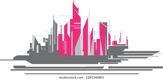 Cityscape, Building perspective, Modern building in the city skyline, city silhouette, city skyscrapers, Business center