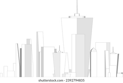 Cityscape, Building perspective, Modern building in the city skyline, Business center