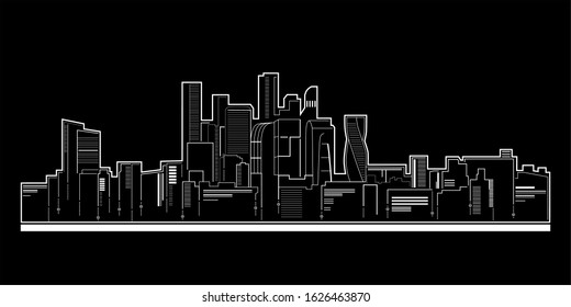Cityscape Building Simple architecture modern abstract style art Vector Illustration design - Moscow city. City silhouette. Vector illustration in flat design