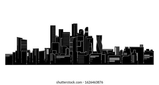 Cityscape Building Simple architecture modern abstract style art Vector Illustration design - Moscow city. City silhouette. Vector illustration in flat design