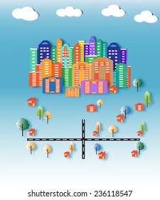 Cityscape with buildings
