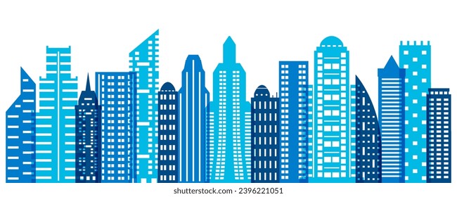 Cityscape buildings, cities urbanization, houses, buildings, many different structures, skyscraper - stock vector