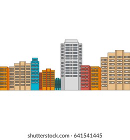 cityscape buildings isolated icon