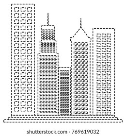 cityscape buildings isolated icon