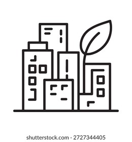 cityscape with buildings and a leaf high quality